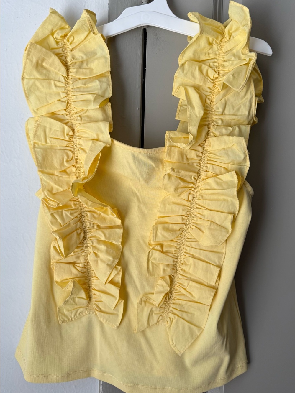 Women’s Yellow Ruffle Camisole Tank Top